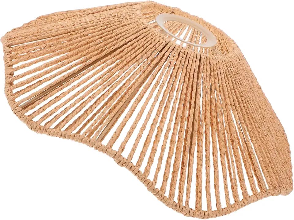 Handwoven Vintage Woven Lampshade for Table and Bedside Lamps Soft Light Emission Easy Installation Minimalist Chic Decor for Living Dining Area and Bedroom Lighting