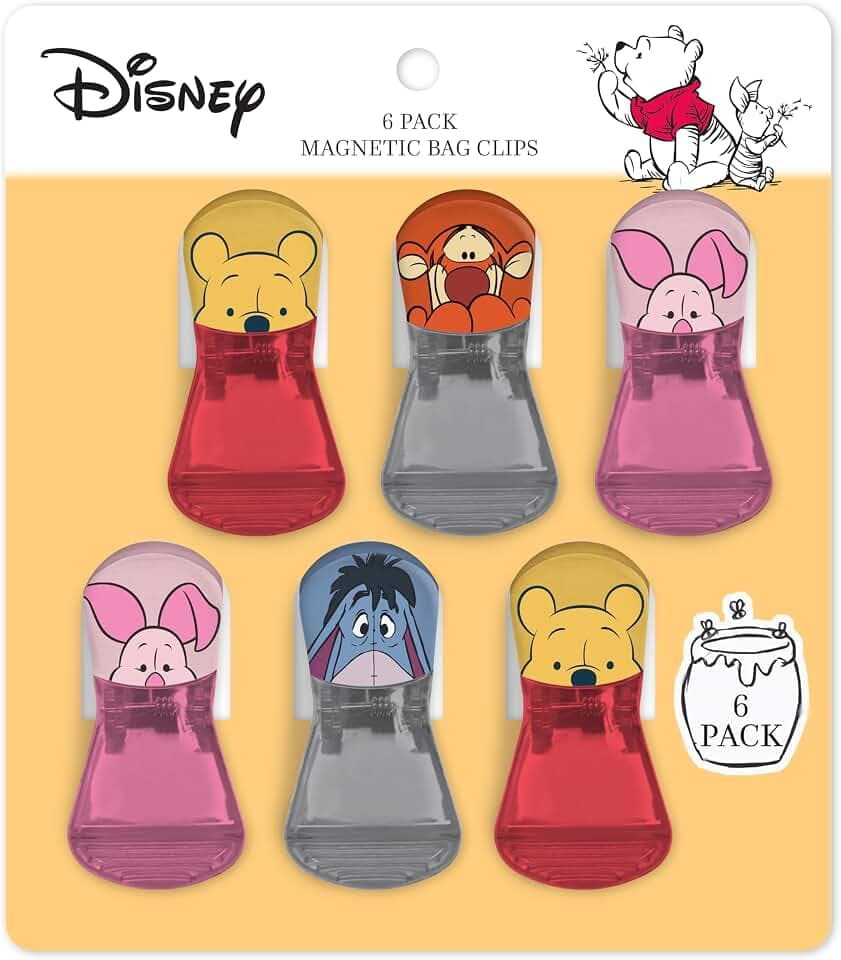 Disney Winnie the Pooh Magnetic Chip Clips, Set of 6