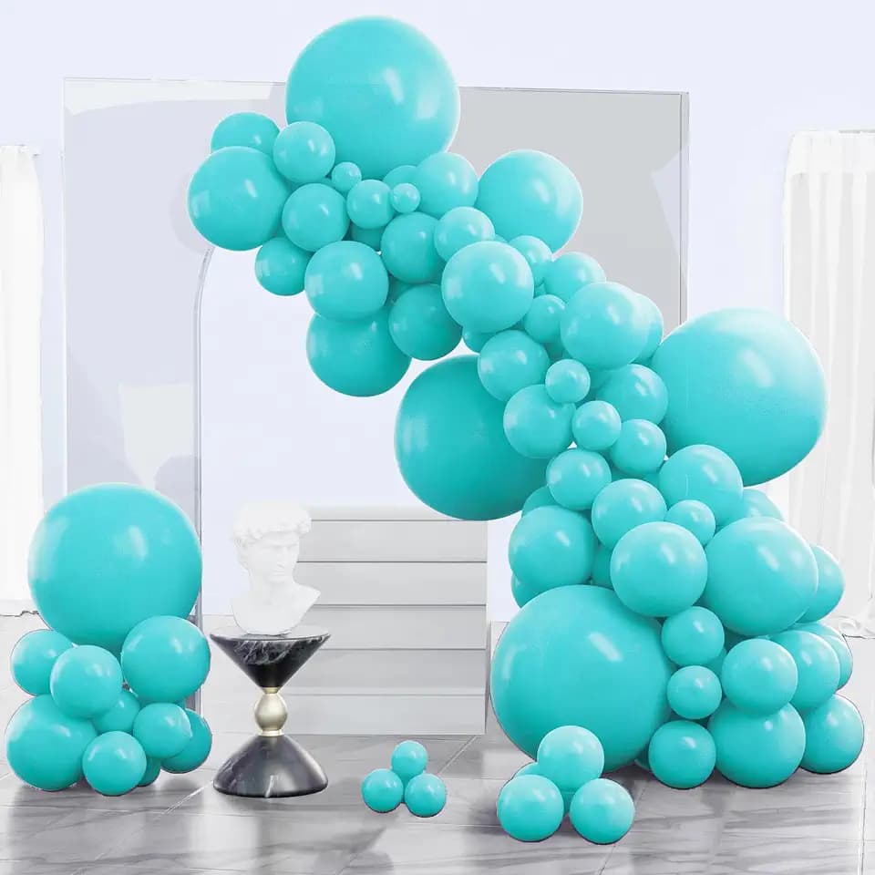 PartyWoo Teal Balloons 140pcs Turquoise Dark Teal Different Sizes