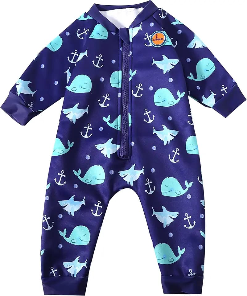Swimbubs Baby Schwimmen Warmer Anzug Jungen Fleece Gefütterter Neoprenanzug Mädchen UV UPF50 Sonnenschutz Badeanzug