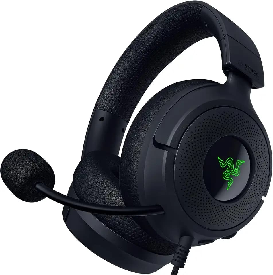 Razer Kraken V4 X Sensa HD Haptics - Kabelgebundenes HD-Haptics-Gaming-Headset - Triforce 40 mm Treiber - HyperClear-Mikrofon mit Nierencharakteristik - 7.1-Surround-Sound