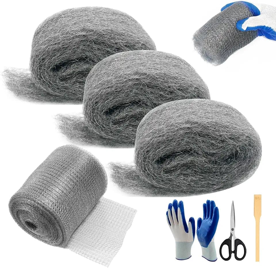 Steel Wool Mice Control,Stainless Steel Mesh Rodent Barrier Kit