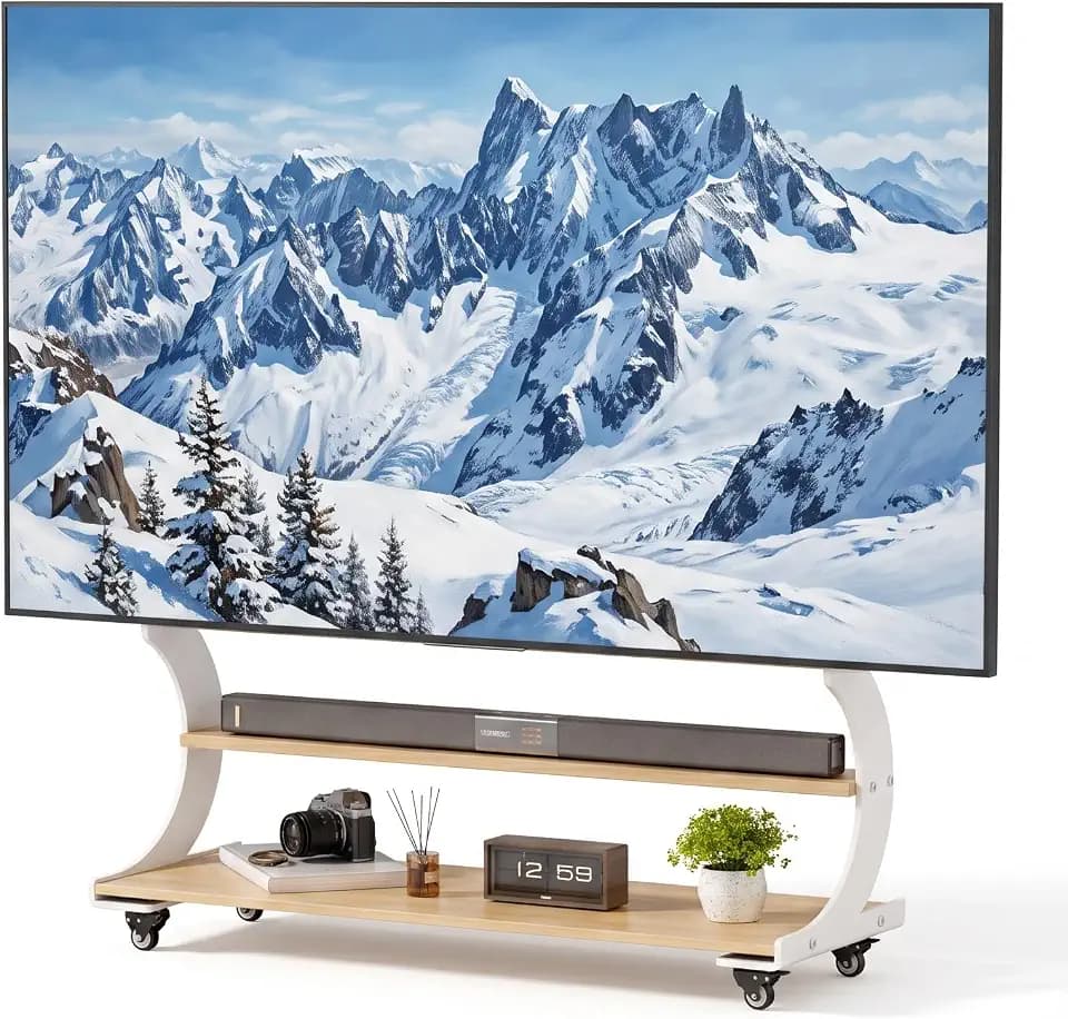 Rolling Easel TV Stand for 50-100 Inch TVs for Living Room, Office