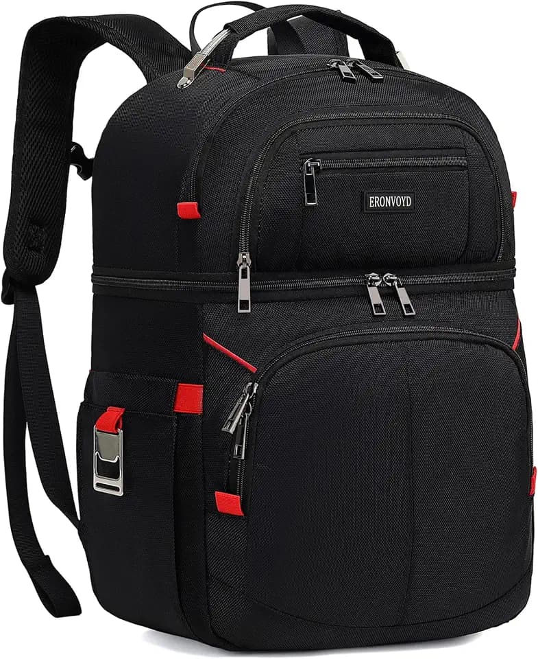 Insulated Cooler Backpack,Double Deck Leakproof Cooler Bag,Insulated Backpack Cooler Lunch Backpack for Men Women