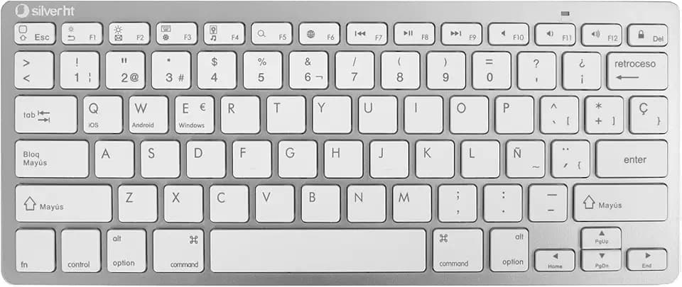 Silver HT Wireless Keyboard White