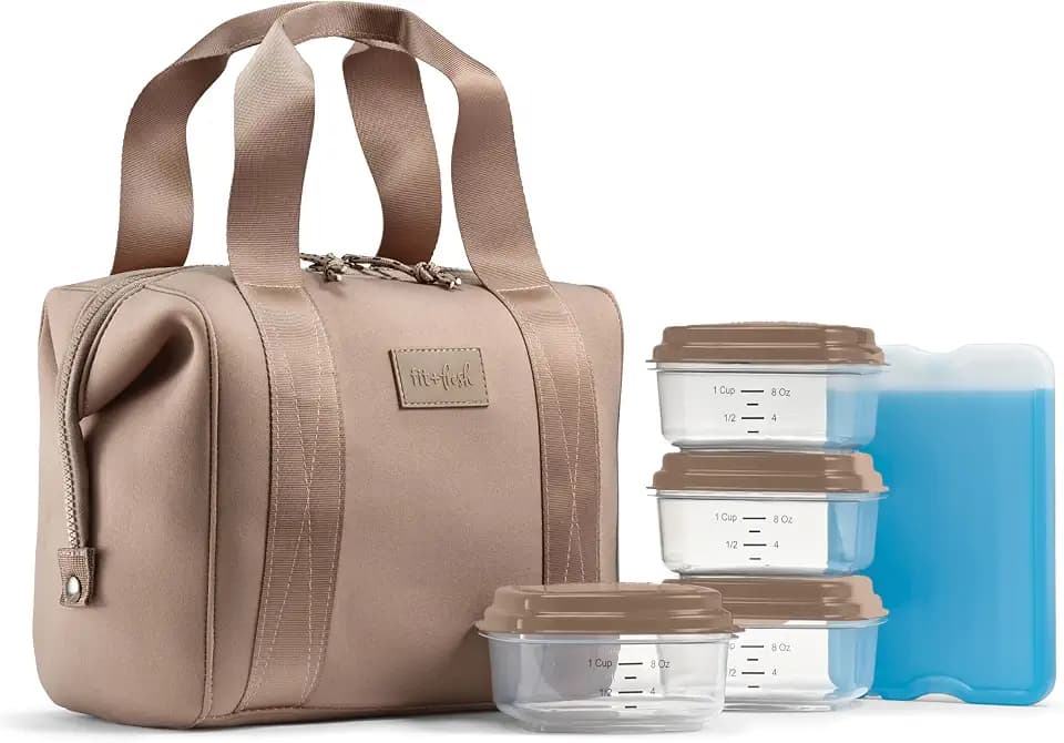 Fit & Fresh Remi Neoprene Lunch Bag for Women w/Ice Pack & Containers