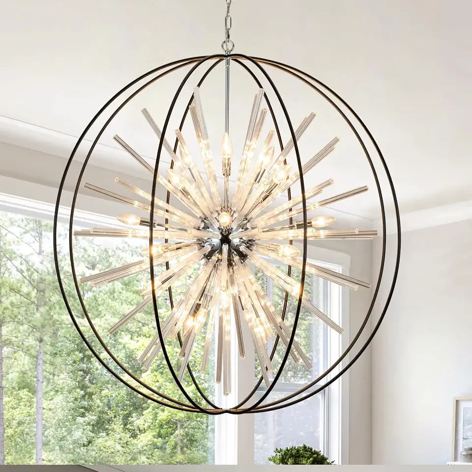 Vezzio Modern Extra Large Crystal Chandeliers for High Ceilings