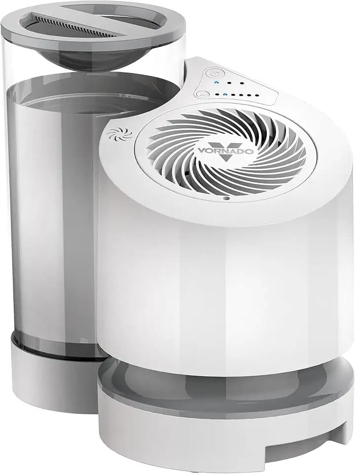 Vornado EV100 Evaporative Whole Room Humidifier with SimpleTank, Easy-Fill, 1 Gallon Capacity, 2 Speeds, Electronic Humidistat, Antimicrobial Treated Wick, Perfect for Home, Bedroom, and Living Room