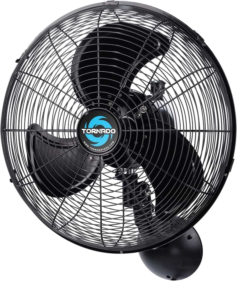 Tornado 16" Pro Series Waterproof Outdoor Oscillating Wall Mount Fan – Heavy-Duty High Velocity Metal Fan for Patio, Industrial, Commercial, Residential & Greenhouse – UL Safety Listed