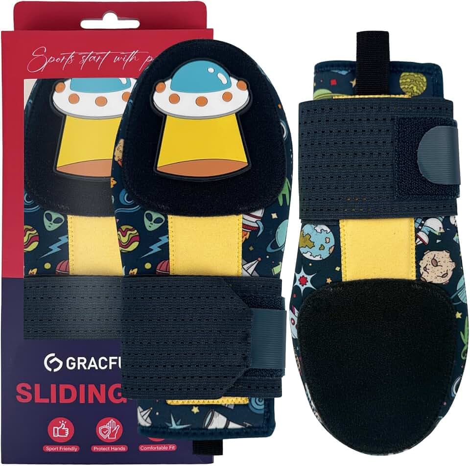 Gracfulcub Baseball Sliding Mitt, Sliding Glove Baseball Softball Guard, Ergonomic Design Protect Fingers (Flag Gesture)