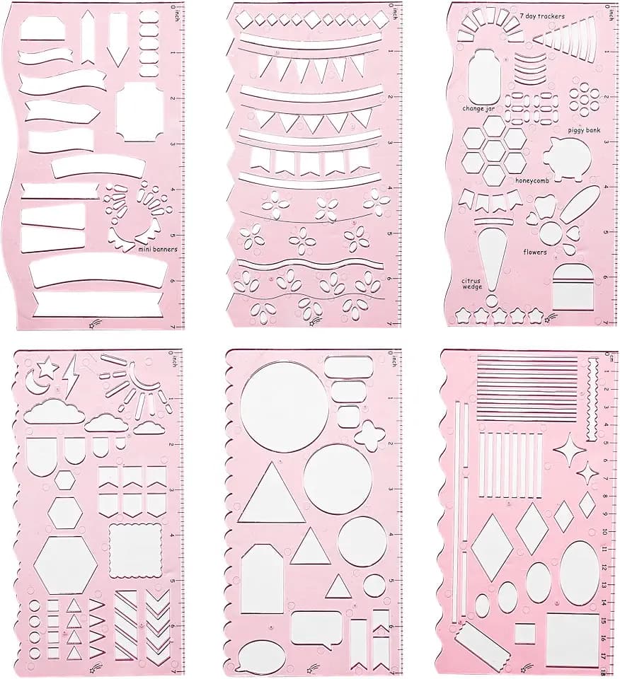 Journal Stencils, Planner Stencils, Notebook, Diary, Journaling, Bullet Journaling Supplies, Notebook, DIY Drawing, Hard Plastic, Planner Accessories - Watermelon