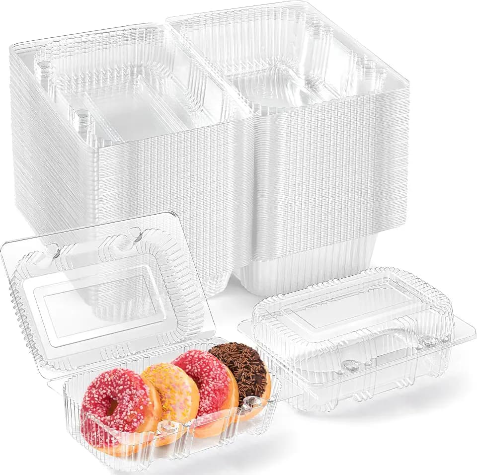 Zezzxu 40 Clear Plastic Clamshell Take Out Food Containers with Lids