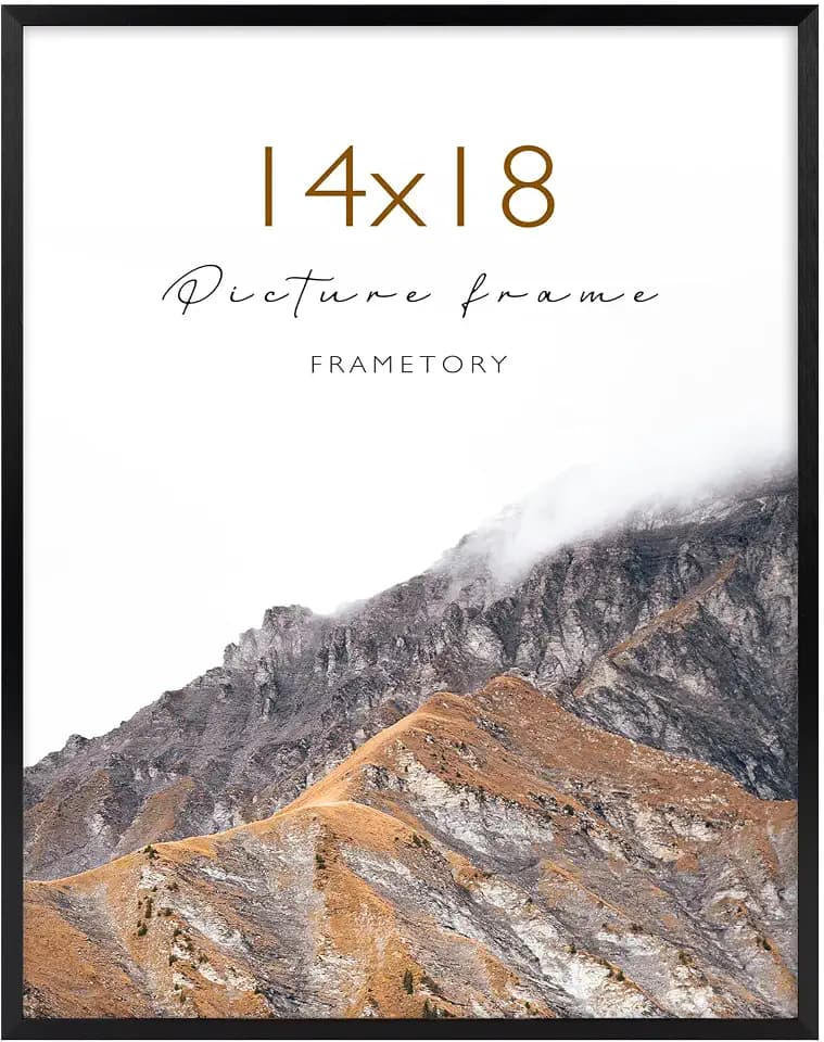 Frametory 14x18 Black Aluminum Picture Frame Acrylic Cover 1 Pack