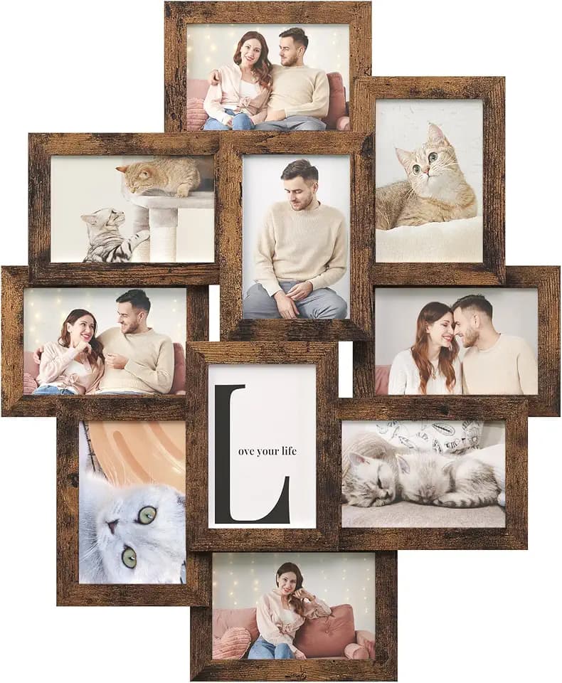 SONGMICS Collage Picture Frames for Wall Decor, 10-Pack 4x6, Glass Front
