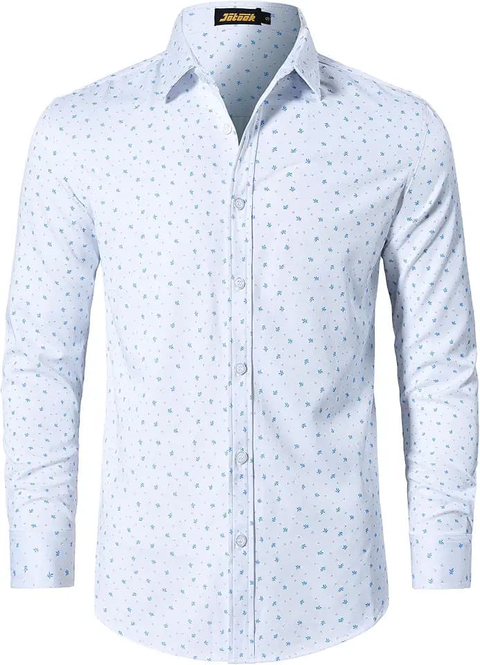 JOTOOK Mens Printed Dress Shirts Long Sleeve Button Down Shirt