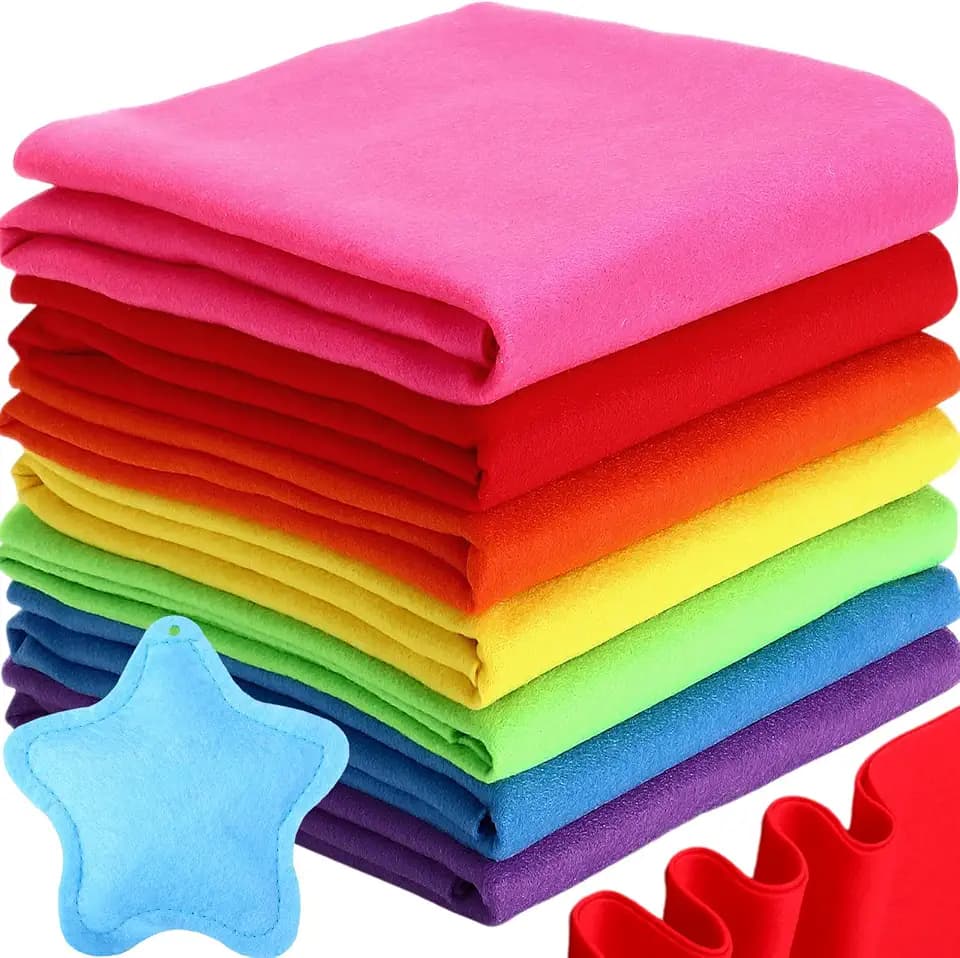 Peryiter 7 Rolls Felt Fabric 36" X 36"(1 Square Yard) 1.6mm Large Fabric Sheets Soft Craft Felt by The Yard for Sewing DIY Art Craft Project Decorations(Rainbow Series)
