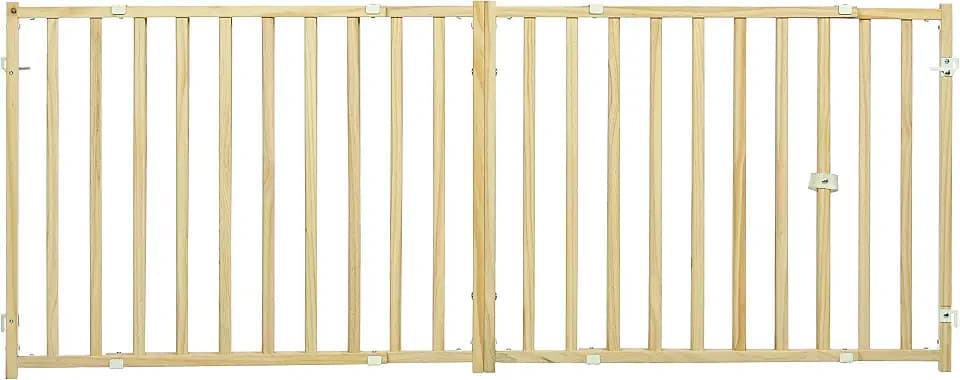 MidWest Homes for Pets Extra-Wide Swing Pet Safety Gate, Dog Gate Expands From 50.25 - 94 Inches Wide, 24-inches Tall, Natural Wood