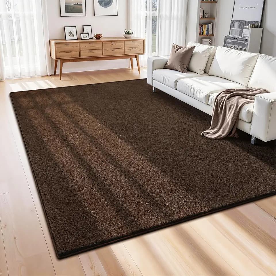 ISEAU 4x6 Soft Area Rug for Bedroom, Washable and Non-Slip, Brown