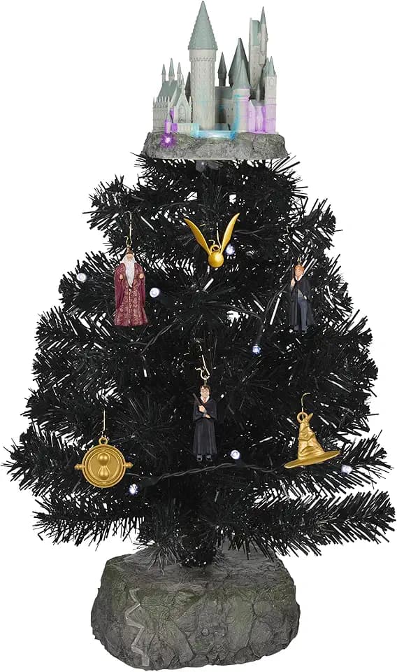 Hallmark Keepsake Christmas Ornament 2022, Miniature Harry Potter The Wizarding World Mini Set with Tabletop Tree Set