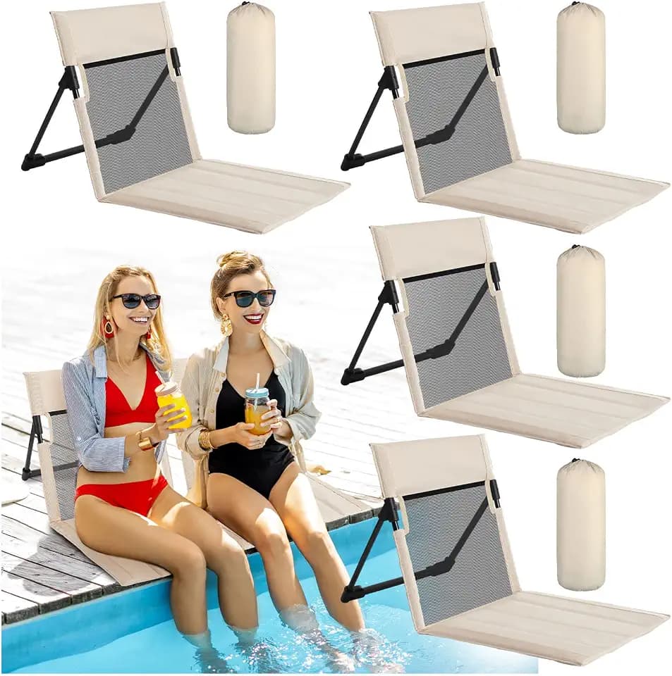Karenhi 4 Pcs Foldable Poolside Chairs