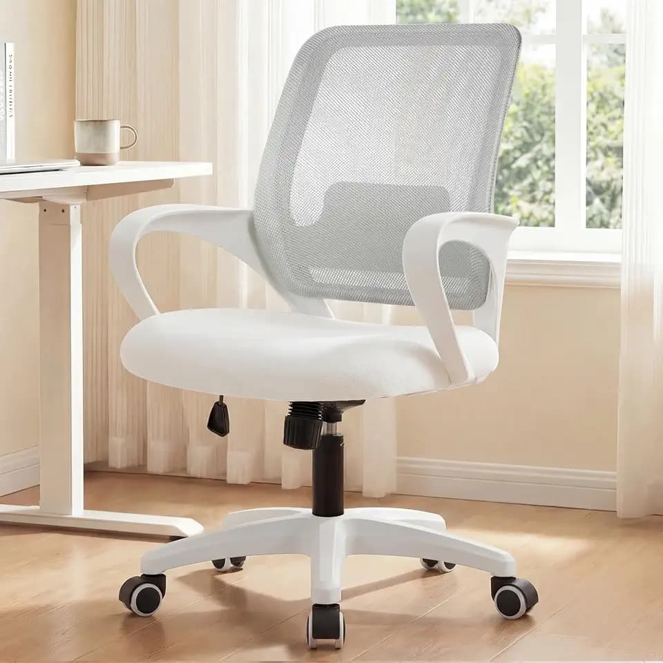 NEO CHAIR Home Office Desk Chair Ergonomic Mesh with Lumbar Support, Ivory