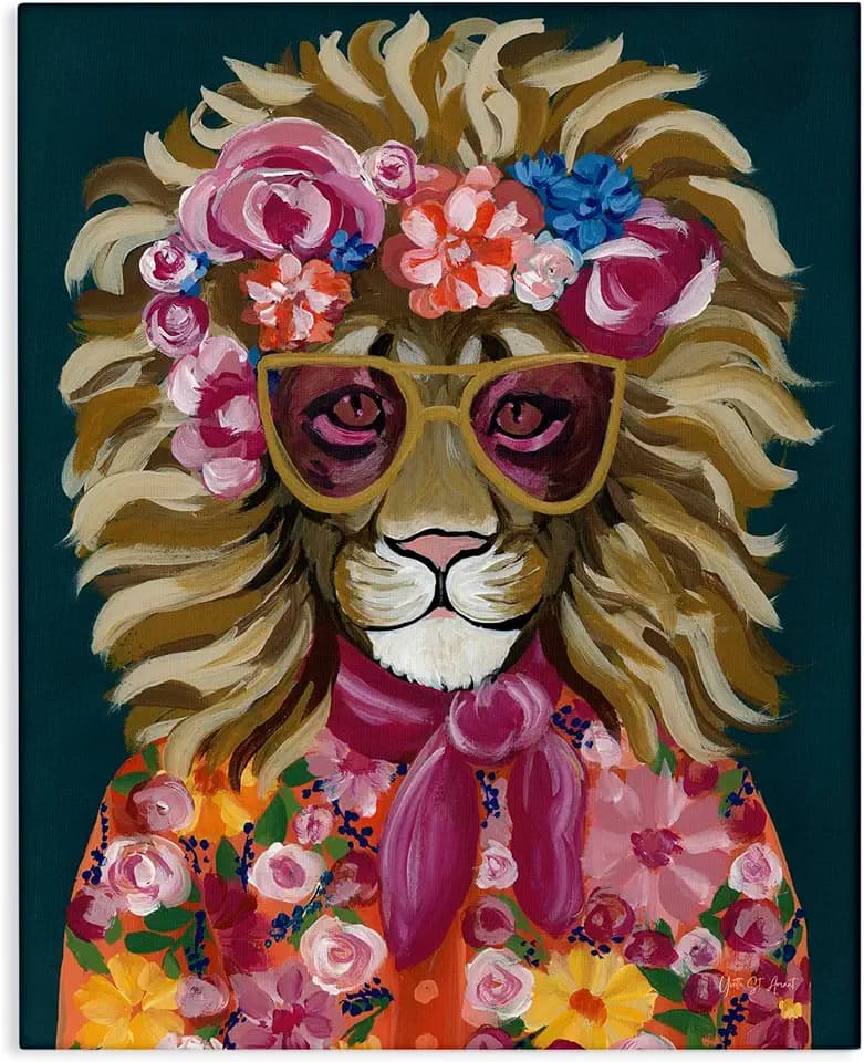 Miami Living Lion Animal Print, 24 x 30 Inch Canvas Wall Art