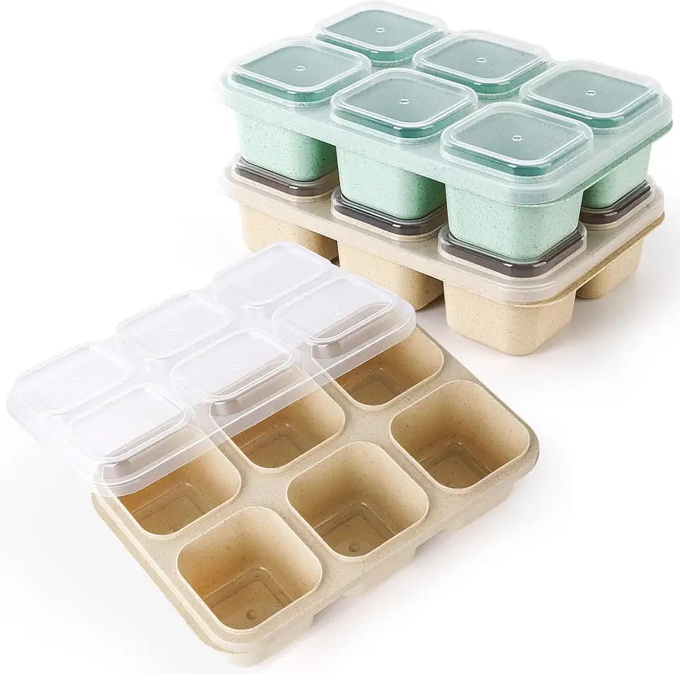 3 Pack 6 Compartment Snack Containers with Lids, Snack Box