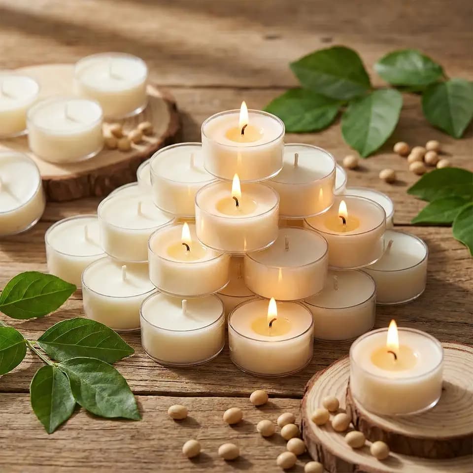 Tea Lights Candles 100 Pack, 6 Hour Long Lasting Soy Wax Tealight Candles