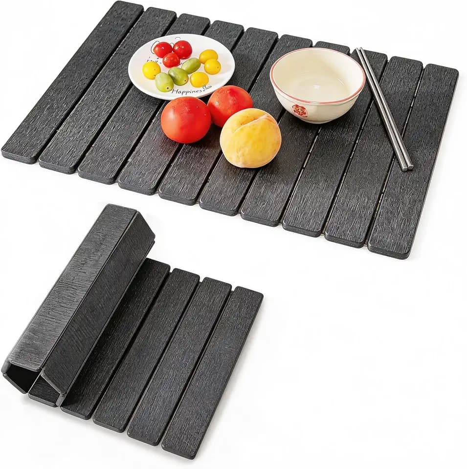 Stone Drying Mat for Kitchen Counter, 24"L x 16" W Quick Stone Dish Drying Mat Diatomaceous Earth Super Fast Absorbent Collapsible Countertop Kitchen Mats