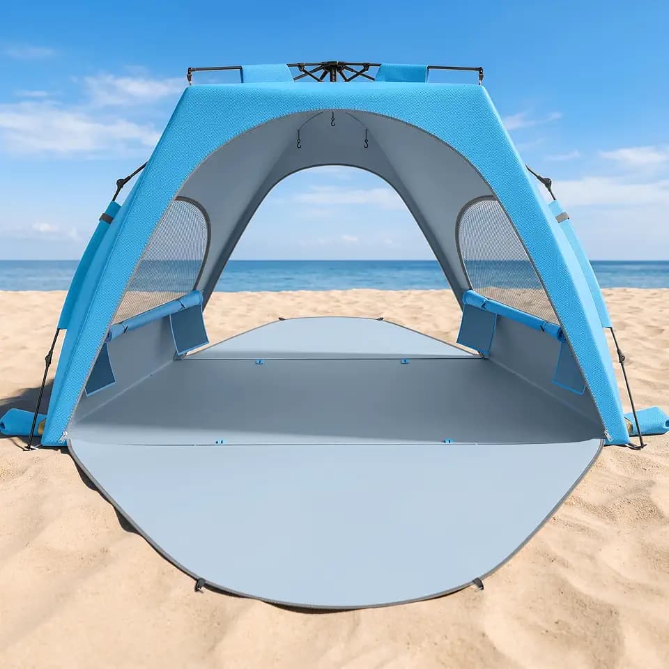 Raynesys Pop up Beach Tent Sun Shelter for 3-4 Person, Sky Blue