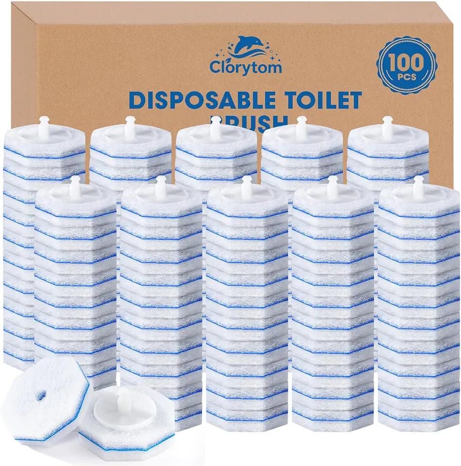 100 Pcs Disposable Toilet Cleaner Refill Pads, Universal Toilet Bowl Brush Replacement Heads, Durable Deep Cleaning Refills, Fresh Scent Bathroom Cleaning Supplies