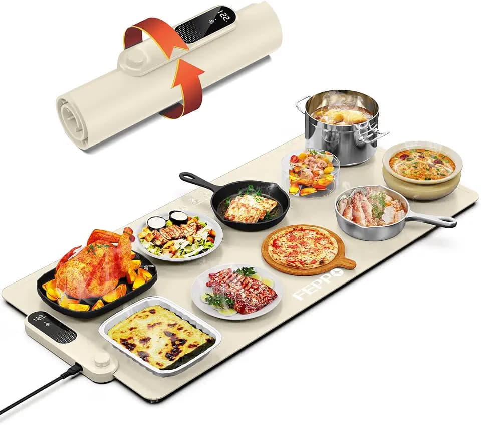FEPPO Food Warming Mat, 35”x16” Electric Warming Trays for Buffets Party