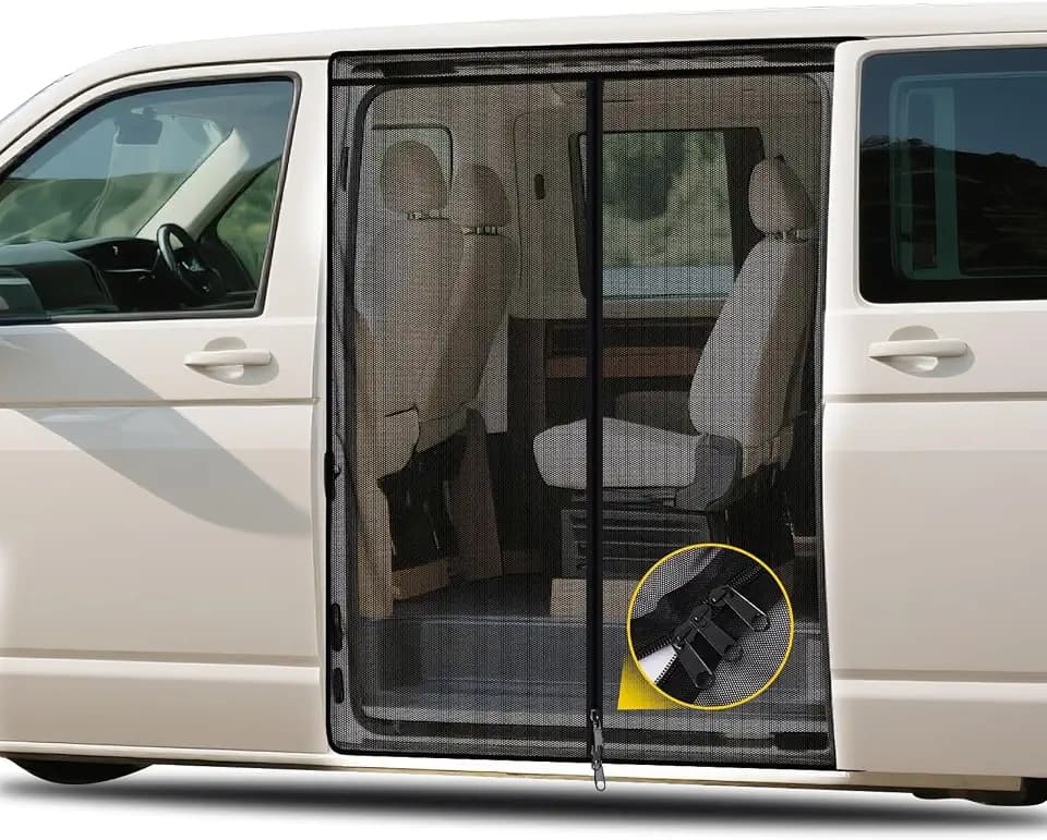 Moskitonetz Magnetisch für VW T5 T6 Schiebetür mit Mittelreißverschluss
