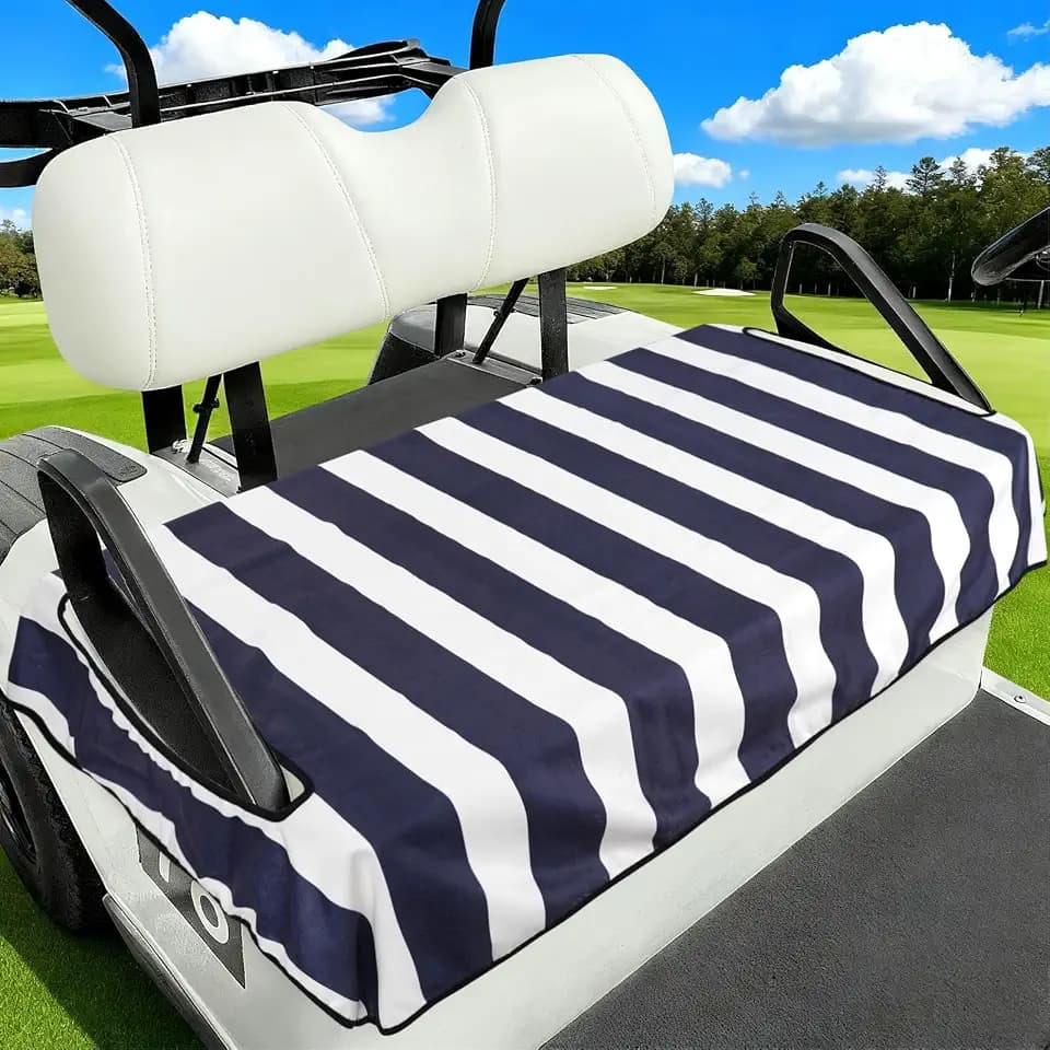 Golf Cart Seat Covers Club Car Golf Cart Accessories for Men Women Golf Carts Seat Towel Blanket 2-Seat Golf Cart Decorations