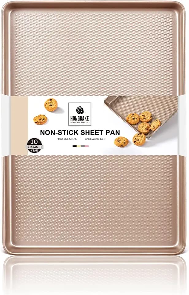 HONGBAKE Jelly Roll Pan 15x10, Nonstick Cookie Sheets for Baking