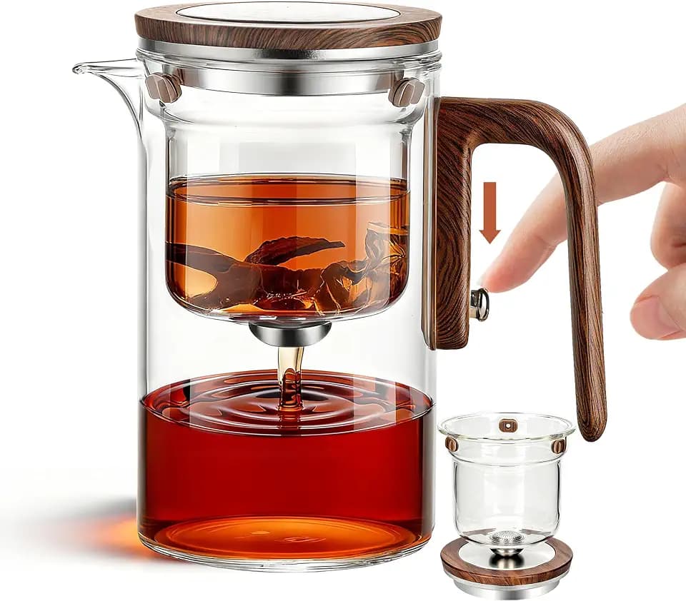 MACTANO Enchant Series Glass Magic Teapot with Magnetic Infuser - 20.29 oz