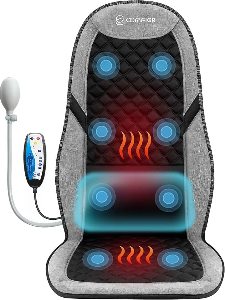 COMFIER Massagesitzauflage mit einstellbarer Lendenstütze & Wärme