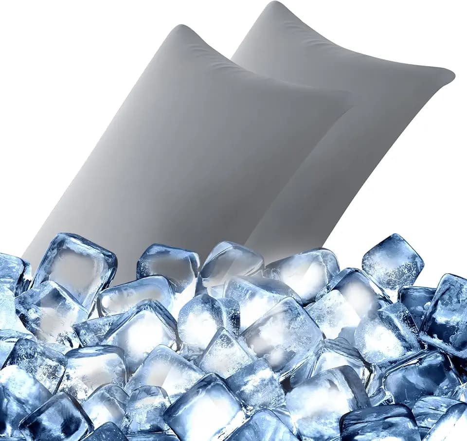 Pillow Cases Cooling Pillow Cases Pillow Protector Pillow Covers with Zipper for Hot Sleepers & Night Sweats Arc-Chill Q-max>0.5 Silky Soft & Breathable Queen Size 20"x30" Grey