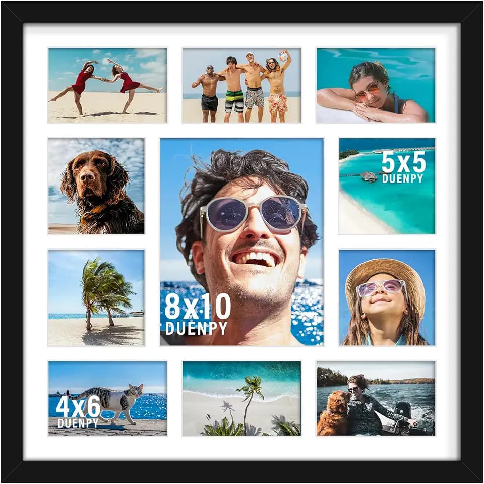DUENPY 20x20 Collage Frame Multi Size Photo Display Black