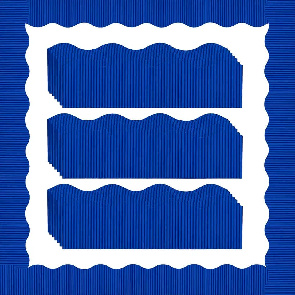 Containlol 118ft Dark Blue Corrugated Bulletin Board Borders Decoration