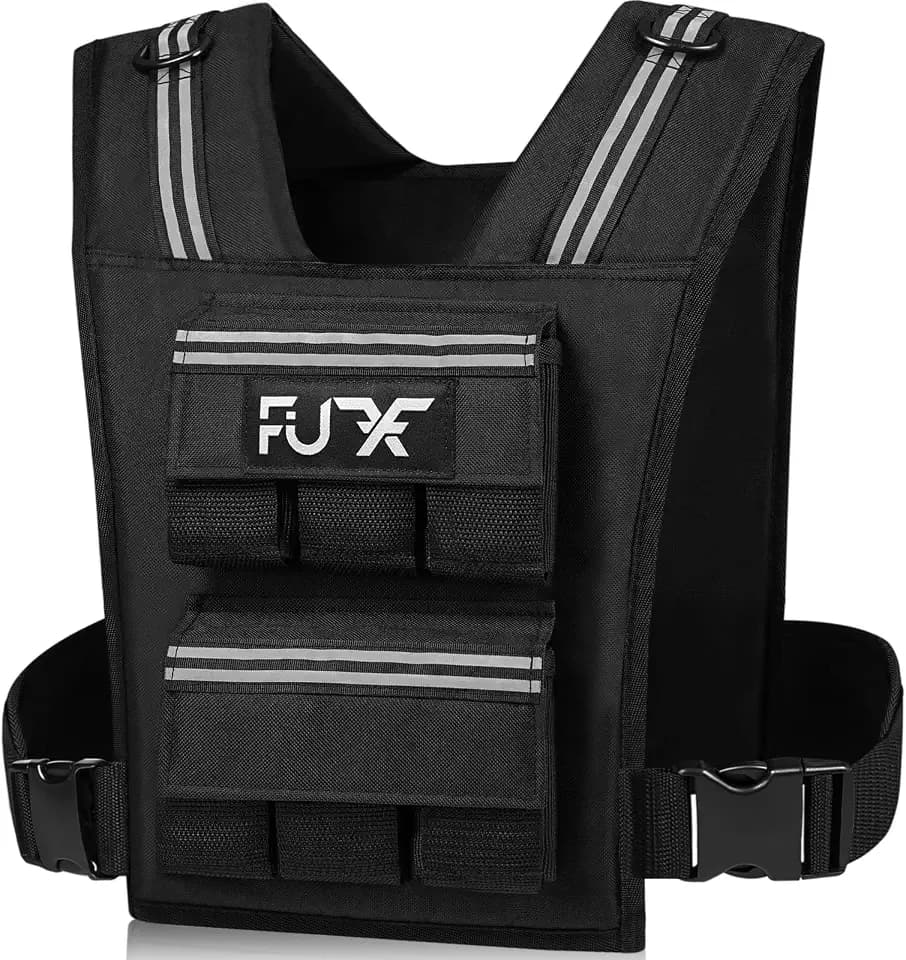 FUFF Adjustable Weighted Vest Men,30 LB Weight Vest for Strength Trainin, Workout Vest Woman with Removable Iron Weights for Walking, Rucking, Running, Exercise