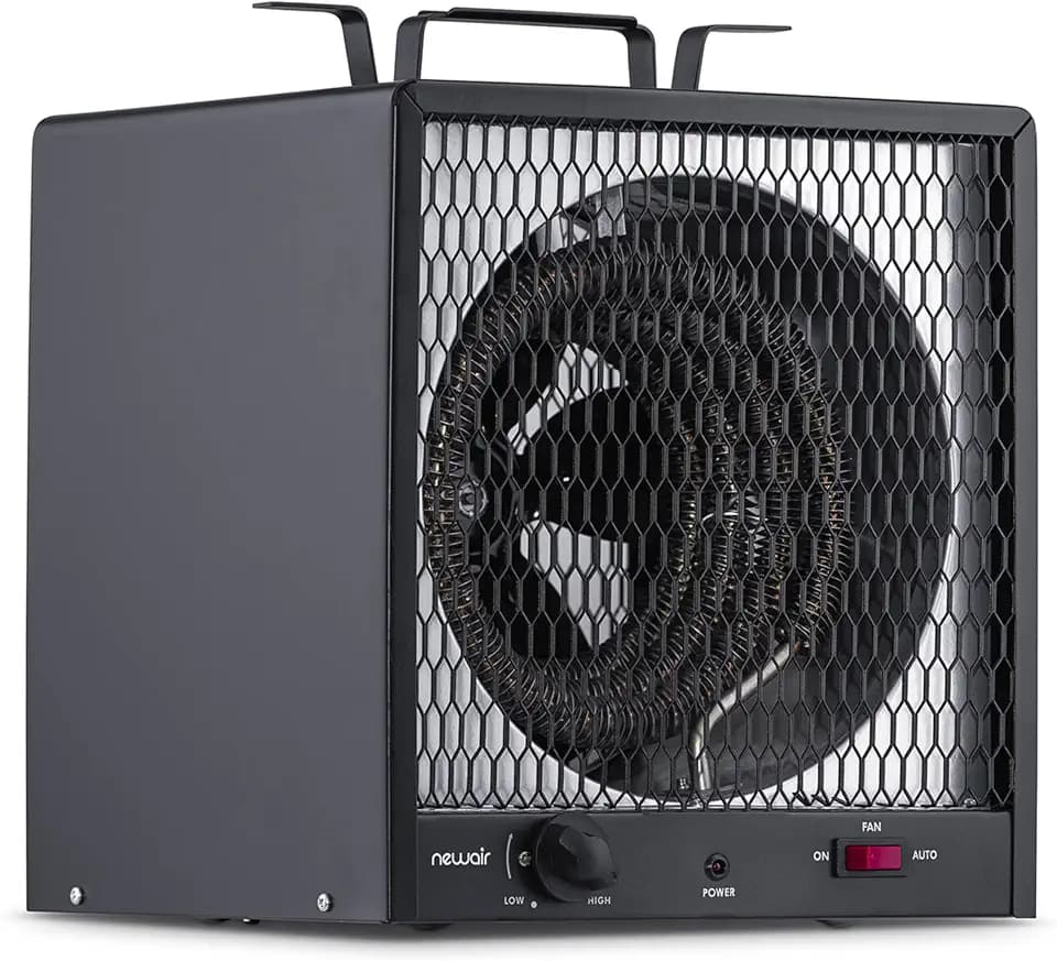 NewAir Electric Space Heater for Garage | Portable Heaters for Indoor Use | Ideal 240V Industrial Heater for Shop, Shed and Warehouse during Winter | Black