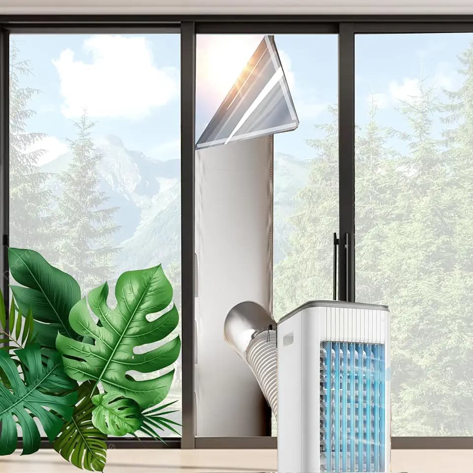 Window Seal Kit Silver for Portable Air Conditioner - 【30% Sunshade Heat Insulation Universal】- Window Vent Seal Kit for AC and Tumble Dryer - 100% Sealing Waterproof Adjustable XXXL
