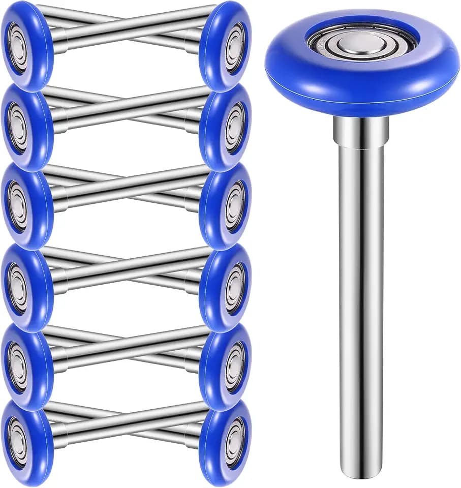 Durable & Quite 2" Sealed 6200ZZ Bearing Nylon Garage Door Rollers Wheel with 11 Ball - 7"Stem, 12 Packs