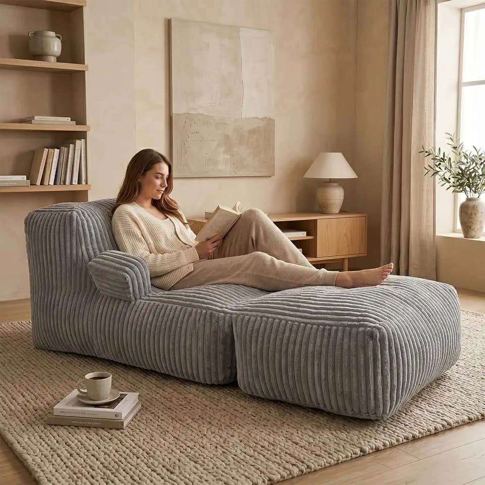Giant Bean Bag Chair, Grey