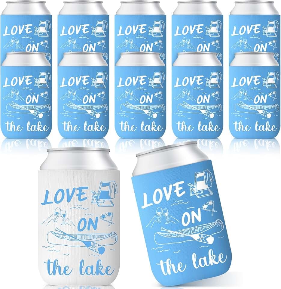 12 Pcs Love on the Lake Bachelorette Party Decor Can Sleeves Bulk