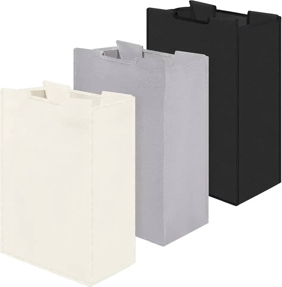 Bonuci 3 Pcs Laundry Sorter Replacement Bags, Beige, Gray, Black