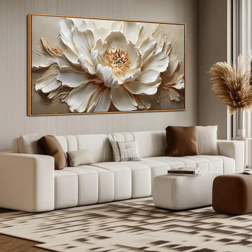 Flower Canvas Wall Decor Large Framed Artwork for Walls