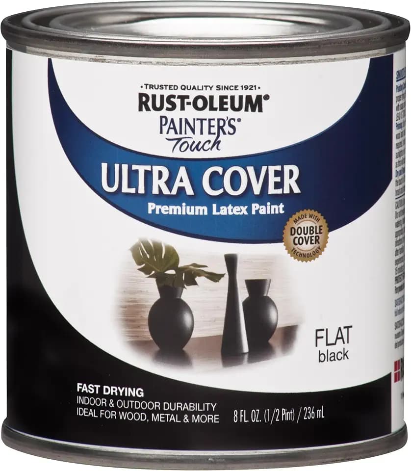 Rust-Oleum Painter's Touch Latex Brush-On Paint, Flat Black