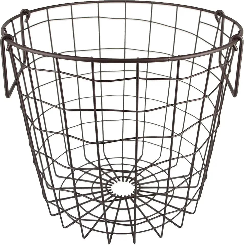 DII Metal Wire Utility Storage Bin, Small Round, 12x12x10, Bronze
